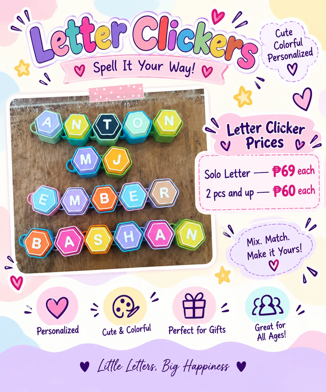 Personalized Letter Clickers